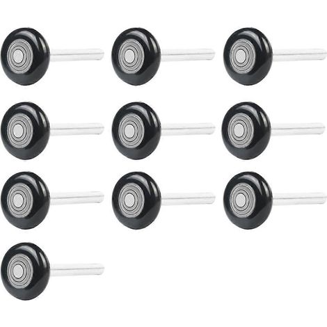 Lot de 10 roulettes de porte de garage noires en nylon de 5 cm (2 pouces), tige de 10 cm (4 pouces), compatibles avec les roulements de précision à double joint 6200 (1/5)