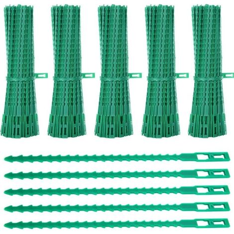 Attaches réutilisables pour arbustes Jardinage Arbre Support de grimpe Vigne Tige de tomate Clips - Vert, 17cm, 500pcs (1/4)