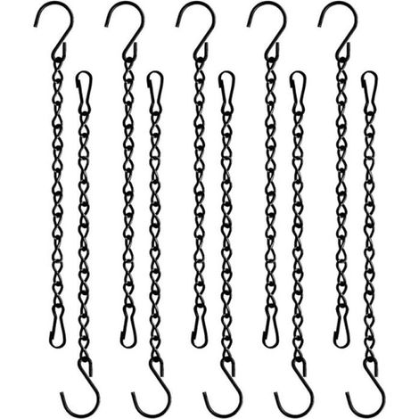 Juego de 10 cadenas colgantes, cadenas para macetas, de hierro, cadenas colgantes para plantas de jardín, cadena colgante con gancho (1/5)