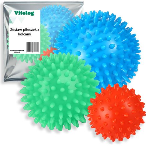 Pallina da massaggio BC Body con punte per la riabilitazione muscolare, set da 3 pezzi