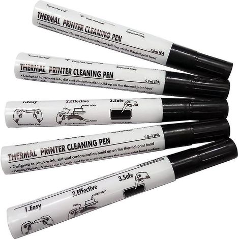 Stylo de nettoyage de tête d'impression pour imprimante thermique, feuille d'impression électronique pour le nettoyage des têtes (1/5)