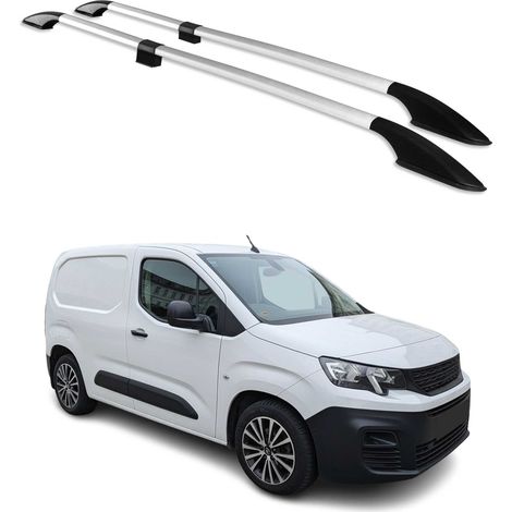 OMAC Barres de Toit longitudinales pour Peugeot Partner 2018-2026 L1 Aluminium Gris (1/5)