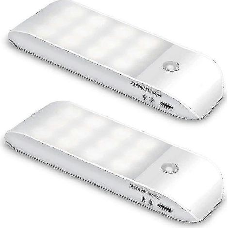 Éclairage sous meuble, éclairage de cuisine avec détecteur de mouvement infrarouge, veilleuse à 12 LED rechargeable par USB, lampe d'escalier, lampe de placard [jkw] (1/5)