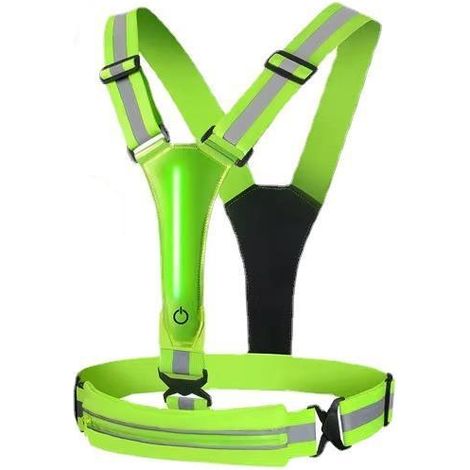 LED di sicurezza ricaricabile tramite USB, gilet da corsa riflettente a LED per la corsa, gilet da ciclismo lampeggiante ricaricabile tramite USB, 3 modalità, supporto per telefono per corridori, jogg (1/5)