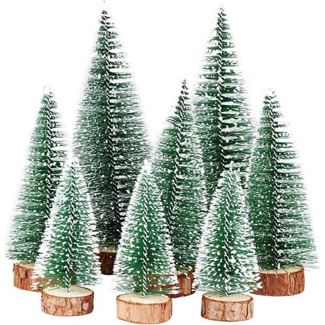 8pcs 3 tailles Mini arbre de Noël artificiel Mini arbre de Noël vert Mini arbre de Noël petit numéro de décoration de Noël 10/15/20 cm (1/5)