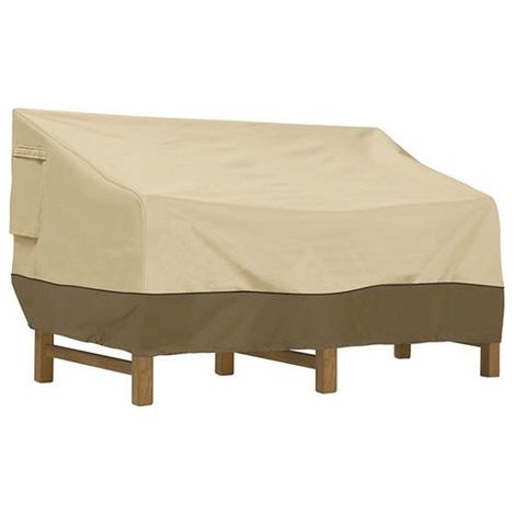 Bench cover, waterproof Oxford fabric garden bench cover, outdoor bench cover, UV protection, windproof sofa cover – Off-white 210D: 147 × 83 × 79 cm (1/4)