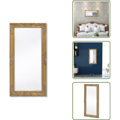 Espejo castillo - vidaXL Espejo de pared estilo barroco dorado 100x50 cm - Espejo antiguo