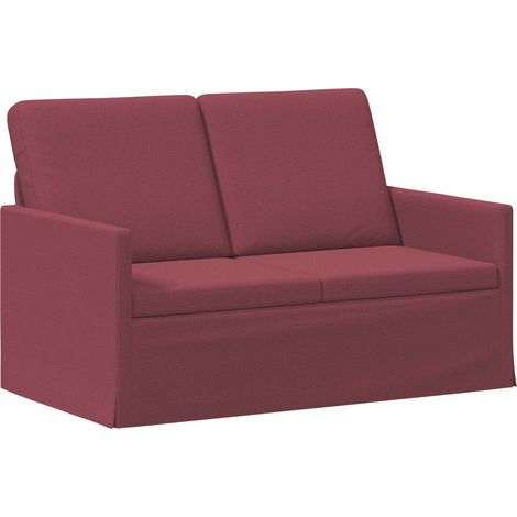 2 Seater Sofa Wine Red 130 x 81 x 82 cm Fabric vidaXL (1/5)