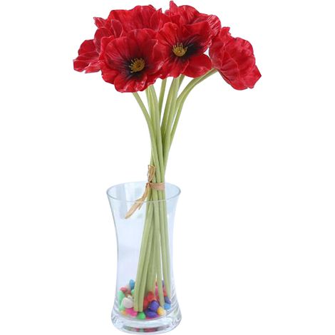 10pcs Fleurs Artificielles Rouges, Décor Fausse Fleur Rouge pour Bouquets Mariage, Corsages, Centres de Table, Compositions Florales (1/3)