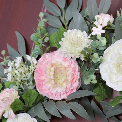 Guirlande de fleurs artificielles, couronne de porte d'entrée, décoration suspendue, articles de fête (1/4)