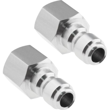 2 pièces Adaptateur, raccord NPT femelle 1/4 pouce, acier inoxydable 304, connexion rapide, 5000 PSI, pour nettoyeur haute pression (1/5)