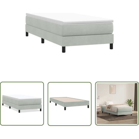vidaXL Sommier à lattes de lit sans matelas gris clair 90x210 cm (1/5)