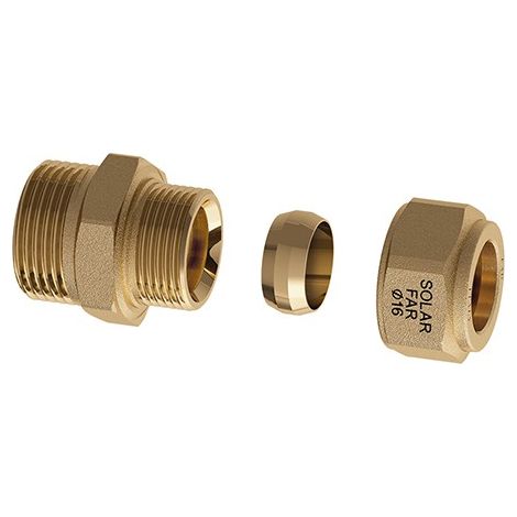 NIPPLE MASCHIO CON TENUTA METALLICA PER IMPIANTI SOLARI Misura: 3/4 - Diam.  16