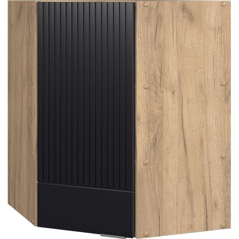 Mobile angolare da cucina Fame-Line, Nero rigato, 57 cm, Vicco (1/5)