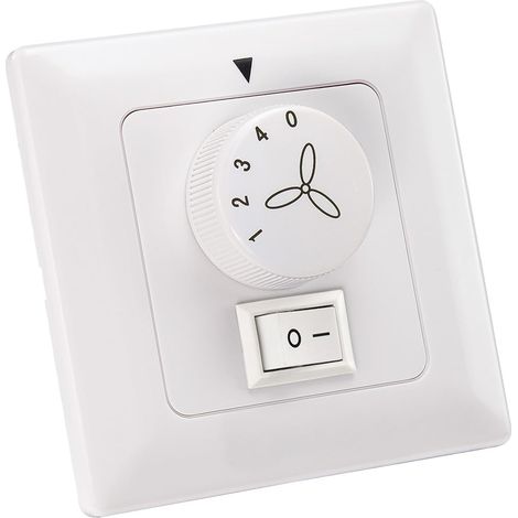 Interrupteur mural pour ventilateurs de plafond avec éclairage, blanc (1/2)