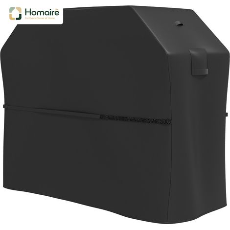 HOMAIRE Grillabdeckung BBQ Wetterfest 600D Oxford Schwarz mit Klettverschlüssen