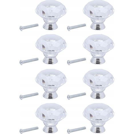 8 pomos de cristal para muebles, 40 mm de diámetro. (1/4)