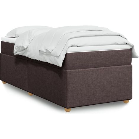 Boxspringbett mit Matratze Dunkelbraun 100x200 cm Stoff (1/5)