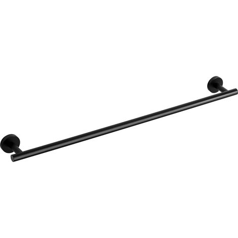 1 Porte-serviettes mural, Acier inoxydable SUS304, Noir mat, 70cm, Pour salle de bain et cuisine
