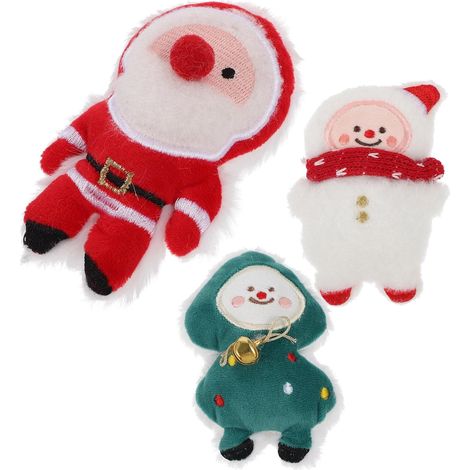 Lot de 3 Jouets Interactifs de Noël pour Chat en Peluche à l'herbe à Chat à (1/5)