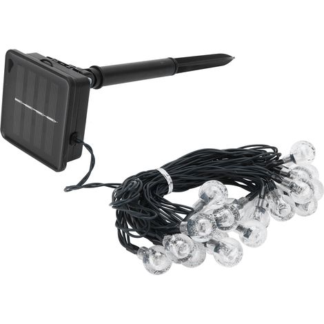 20 LED-Solar-Lichterketten, 8 Modi, Außendekoration für Garten, Hof, Hochzeit, Party, Warmweiß (1/5)
