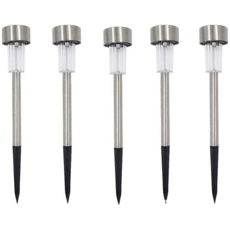 VtiziklLot de 5 bornes solaires à LED lampes de jardin à planter，lumière blanche