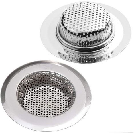 Set di 2 filtri di scarico, 7 cm, in acciaio inox, per lavello da cucina, doccia e vasca da bagno. Disponibili in varie misure, adatti a filtri di scarico universali per doccia da 3,6 cm a 11 cm. (1/5)
