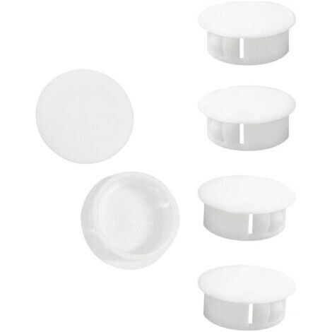 10 Pièces 25mm Bouchons en Plastique Rond, Cache Trou Meuble, Blanc, Bouchon de Trou de Percage pour Verrouillage Trou Meubles (1/5)