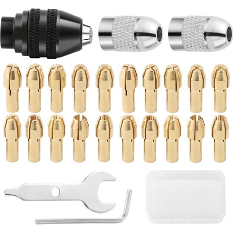 Lot de 26 adaptateurs de mandrin avec boîte, mandrin 4486, pinces de serrage 4485, kit d'accessoires pour outils multifonctions pour ponceuse électrique, outils rotatifs (1/5)
