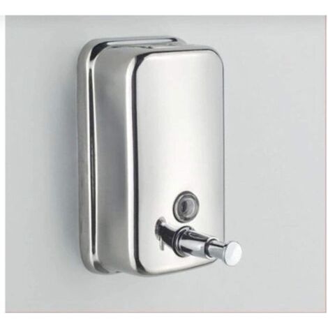 Dispensador de jabón manual de pared, 500 ml, fabricado en acero inoxidable 18/10 (plateado).