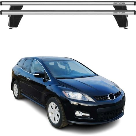 OMAC Dachträger Querträger Alu für Mazda CX-7 2006-2012 – Abschließbar – T-Nut – City-Crash-getestet – Max. 75 kg Silber (1/5)