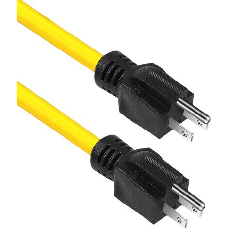 Câble électrique extérieur Robuste Câble mâle à mâle 5-15P résistant aux Câble de Rallonge Électrique Extérieur pour maison, garage, atelier, sous-sol, cuisine, salon, chantier et (1/5)