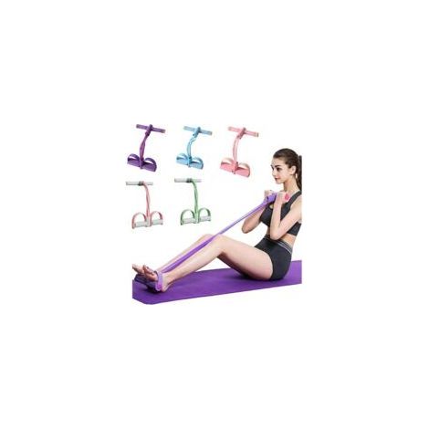 Cordes tension + bandes résistance - 1 pièce, 6 tubes pour pédale yoga abdominaux/taille/bras/jambes - Bleu étirements amincissants/entraînement (1/5)