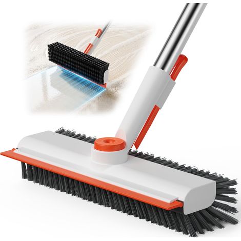 Brosse à récurer avec manche - Nettoyeur de carrelage avec raclette (1/5)