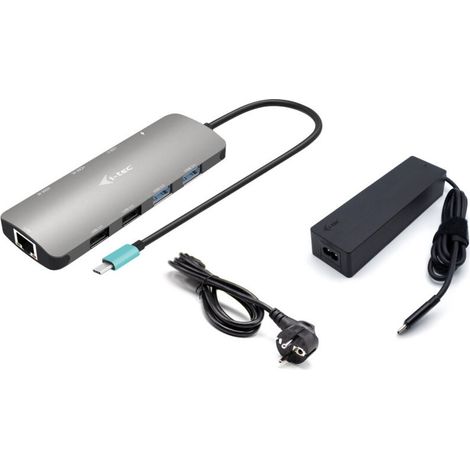 i-tec Metal USB-C Nano 2x Display Docking Station with PD 100 W + Charger 100W (1/4)