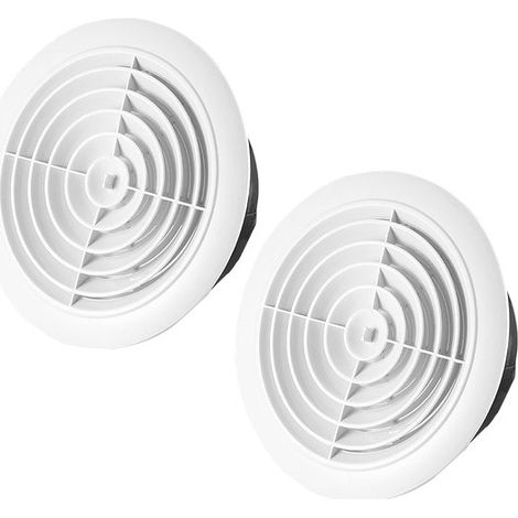 2 rejillas de ventilación de techo de 200 mm, difusor de techo, ventiladores de conducto en línea, baños, cocinas, garajes, blanco, negro (1/5)