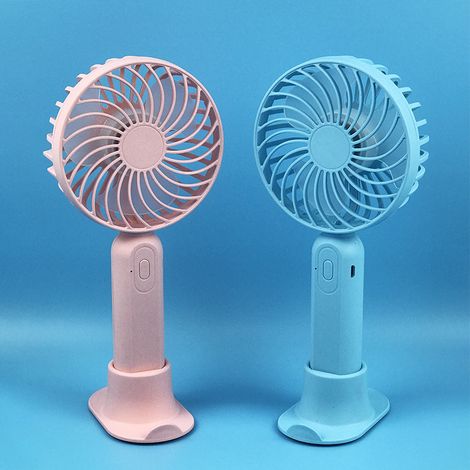 Mini ventilateur USB silencieux – Rechargeable, portable, compact, puissant – Forme banane plantain, bleu – Métal nu (sans batterie) – Pour dortoir étudiant (1/2)