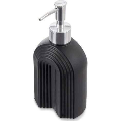 Dispenser di sapone liquido per bagno e cucina, contenitore in gel nero da 320 ml (1/5)