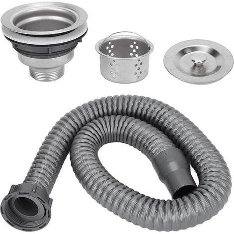 Grid Cool – Bonde de lavabo 11 cm – Acier inoxydable – Mécanisme anti-bouchon – Installation facile pour évier et bac à shampoing – Durabilité supérieure en ABS (1/4)