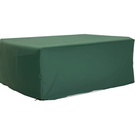Housse de protection imperméable pour mobilier de jardin 210 x 140 x 80 cm en tissu Oxford 600D vert (1/5)