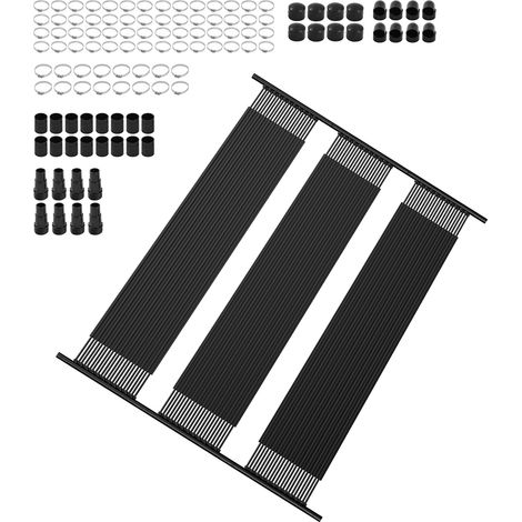 Mophorn Solarkollektor Poolheizung, 1235x3100mm HDPE-Solar-Poolpanel (4er-Set), inklusive Zubehör, Solar-Poolpanel zur Erhöhung der Wassertemperatur für oberirdische und unterirdische Pools
