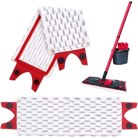 Replacement Microfibre Pad, Têtes de Balai Plates en Microfibre pour Vileda Ultramax 2 en 1 Spray Remplacer, Recharges en Microfibre pour Bbalai Domestique (Lot de 2) (1/4)