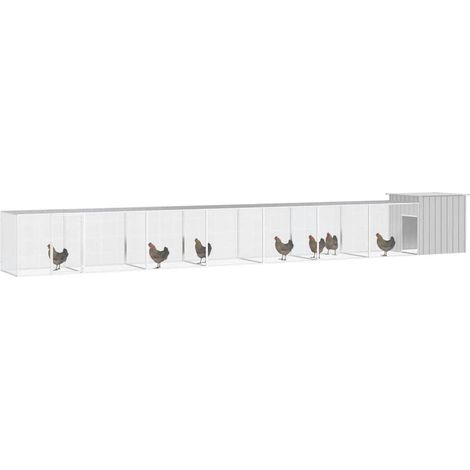Maison Exclusive - Gabbia per Polli Grigia 800x91x100 cm Acciaio Zincato
