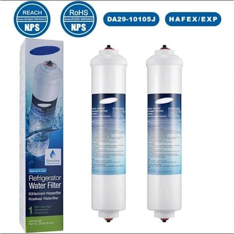 Ecleanfy - Lot de 2 filtres à eau pour réfrigérateur Samsung DA29-10105J HAFEX / EXP WSF-100, DA99 02131B, EF9603, HAIER LG (PA) (1/3)