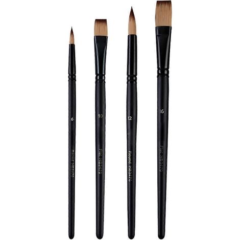 1 ensemble de pinceaux en nylon multicolores pour aquarelle et acrylique, idéal pour les travaux de précision. (1/5)
