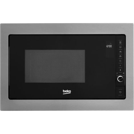 BEKO - MGB25332BG - Micro-ondes Gril Encastrable - 25L - 38 x 56 x50 - Inox et verre noir (1/4)