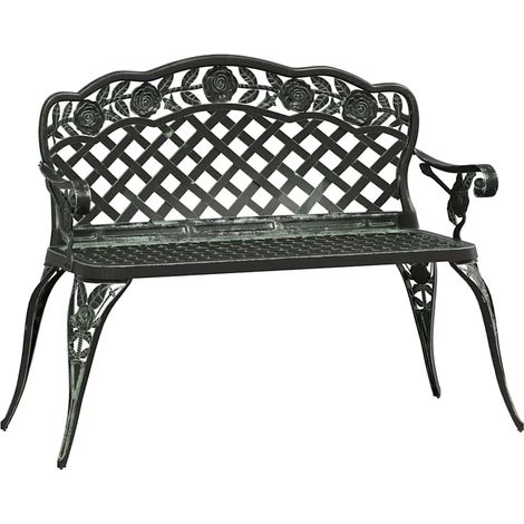 Maison Exclusive - Gartenbank 108 cm Aluminiumguss Grün (1/5)