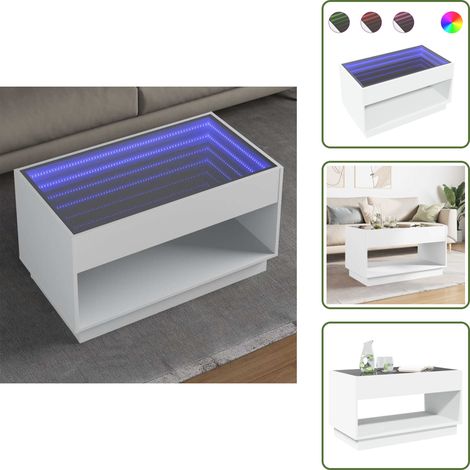 vidaXL Couchtisch mit Infinity-LED Weiß 90x50x50 cm (1/5)