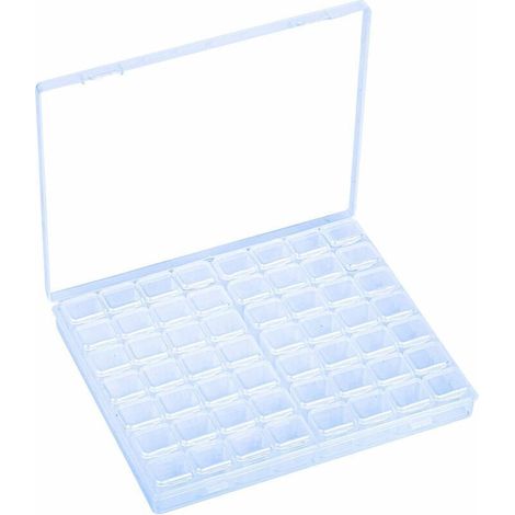 Schmuckaufbewahrungsbox mit 56 Fächern, Kunststofffächern, transparentem Schmuckbehälter und herausnehmbarer, transparenter Trennwand für Accessoires