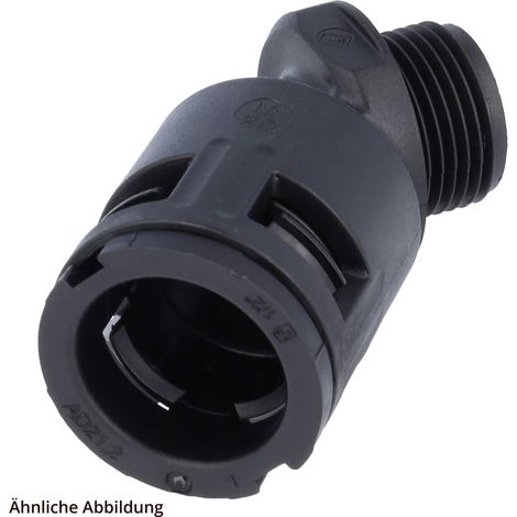FLEXA FVW45 Schnellverschraubung 45 Grad Bogen Gewinde M20x1,5 für Schlauch-Außendurchmesser 15,8mm konisch dichtend mit Außengewinde - 1 Stück (1/3)